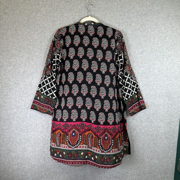 Tunic Women’s Size Medium Festival Boho Hippie‎ Retro Ethnic Floral 3/4 Sleeve - Picture 8 of 10